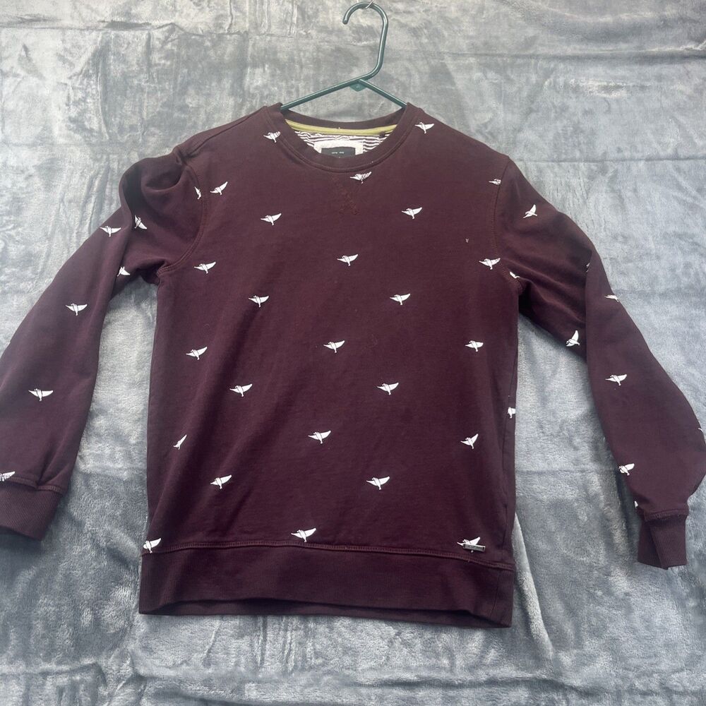 Cactus Man Ricky Singh Geese Bird All Over T Shirt Small Maroon Long Sleeve